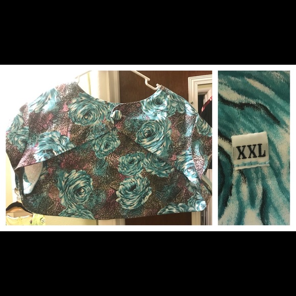 Blue and pink bolero cardigan Pinup Girl couture - Picture 1 of 3